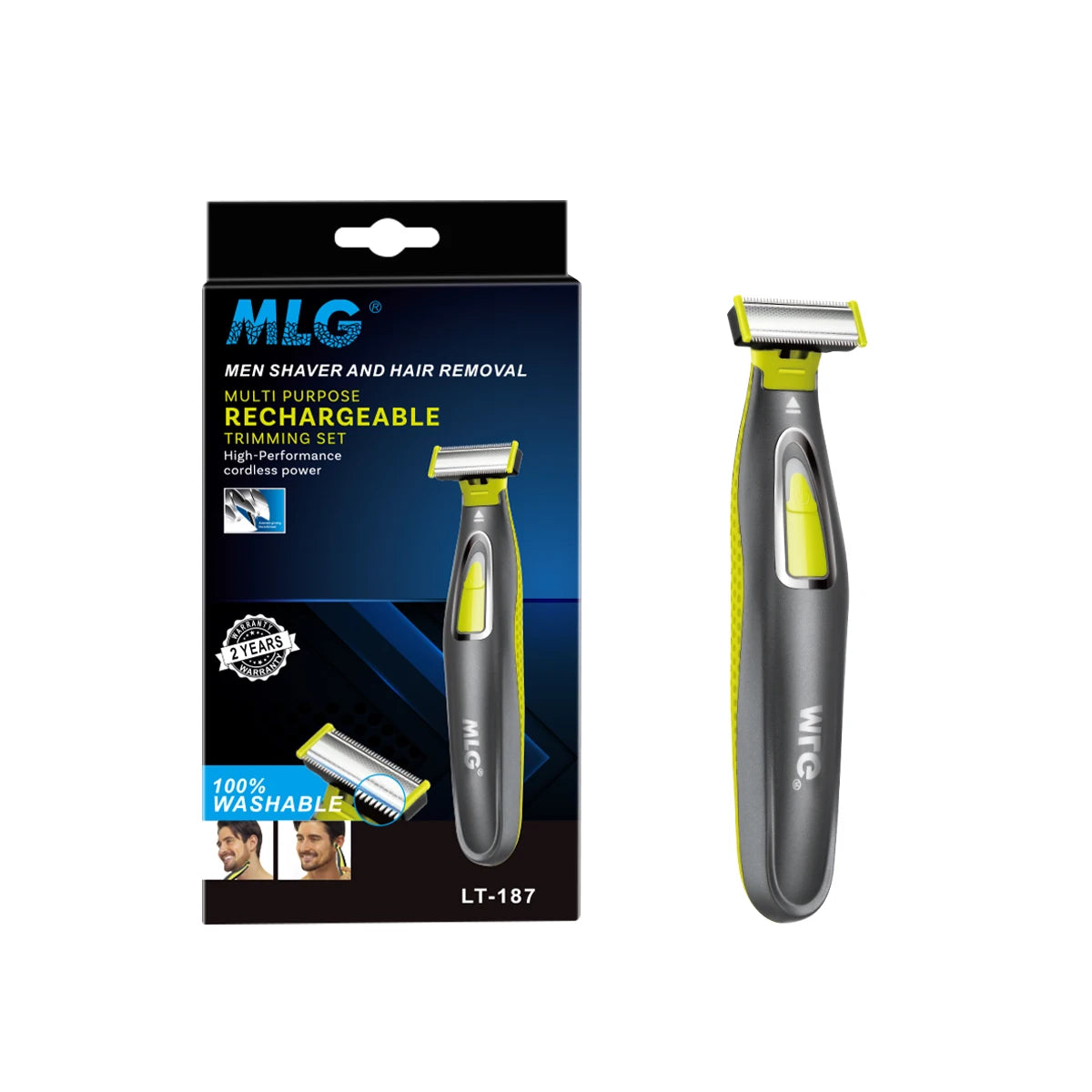 Afeitadora eléctrica MLG para hombres y mujeres, recortadora portátil de cuerpo completo, maquinilla de afeitar con hoja en forma de T USB para barba, axila, lavable