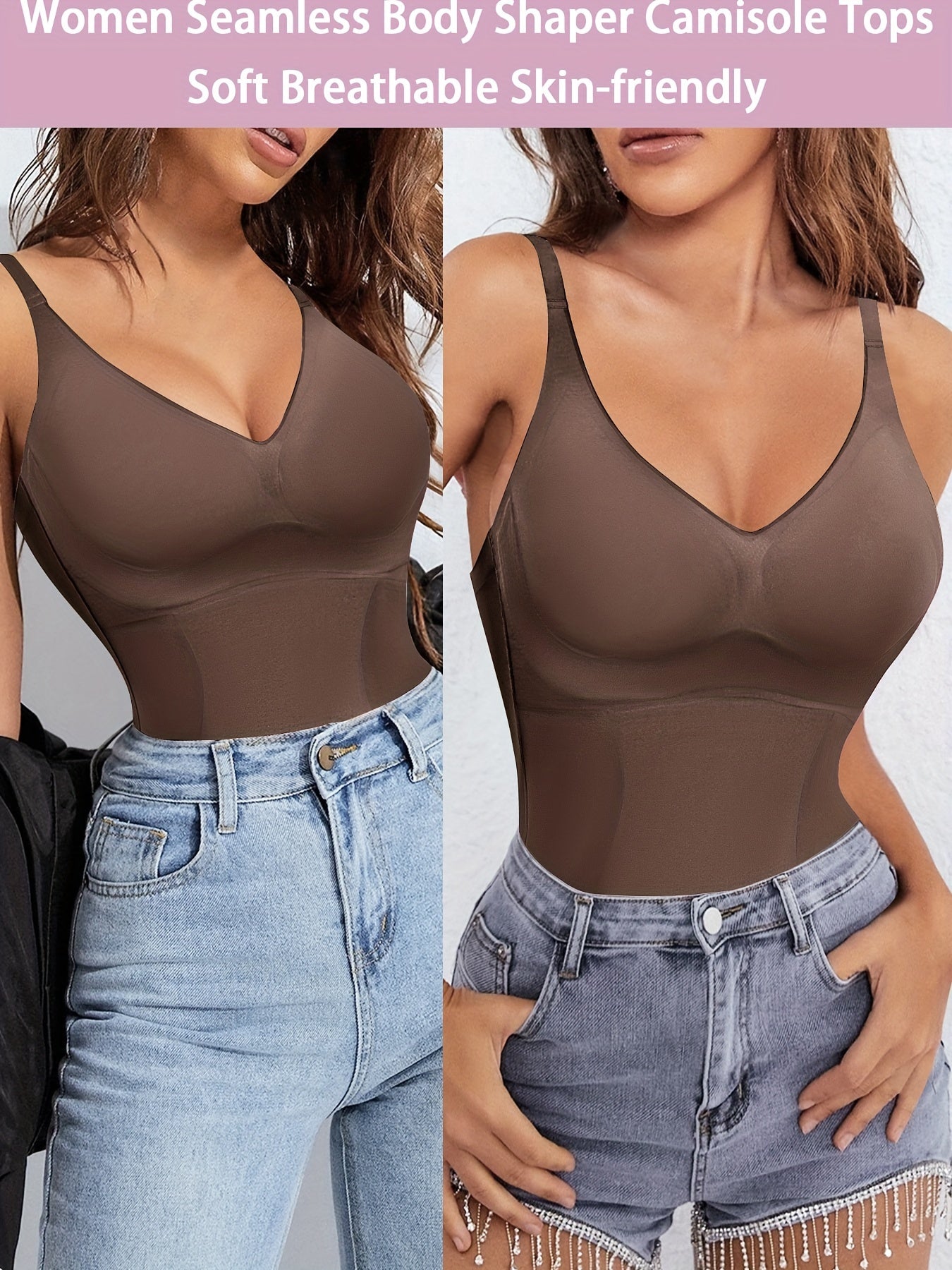 V Neck Compression Cami Tops, Tummy Control Slimmer Top, Women's Underwear & Shapewear