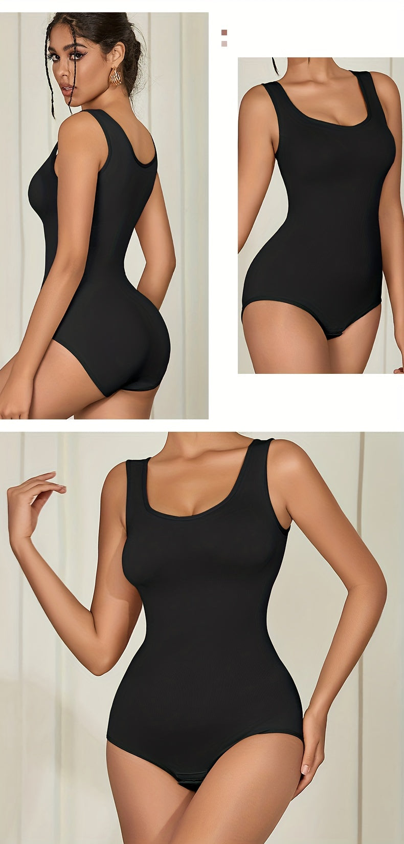 Seamless Solid Shaping Bodysuit, Tummy Control Butt Lifting Slimmer Body Shaper, Women's Underwear & Shapewear