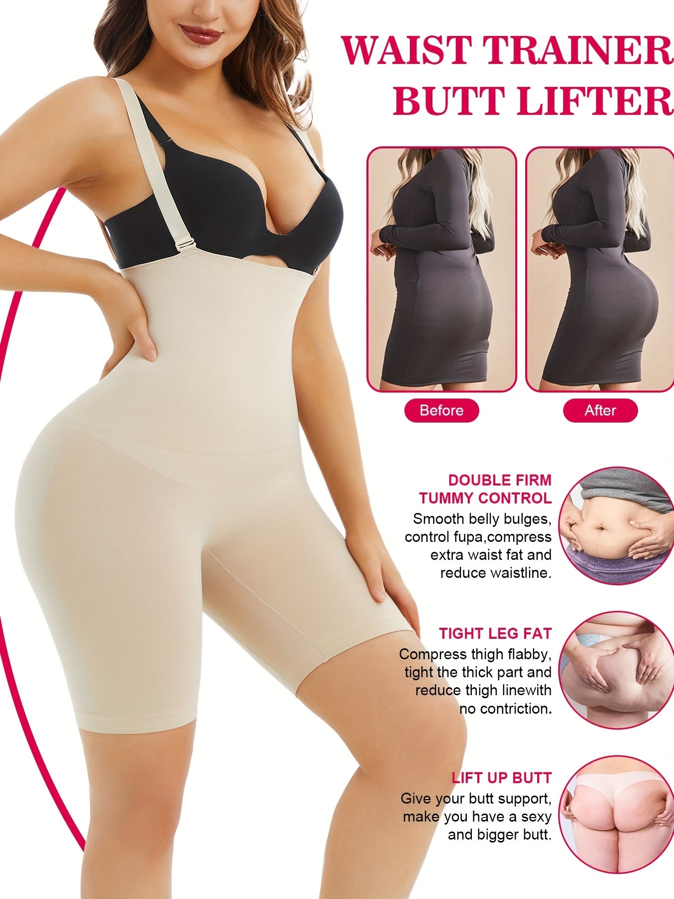 High Waist Shaping Shorts, Tummy Control Compression Shorts To Lift & Shape Buttocks, Women's Underwear & Shapewear