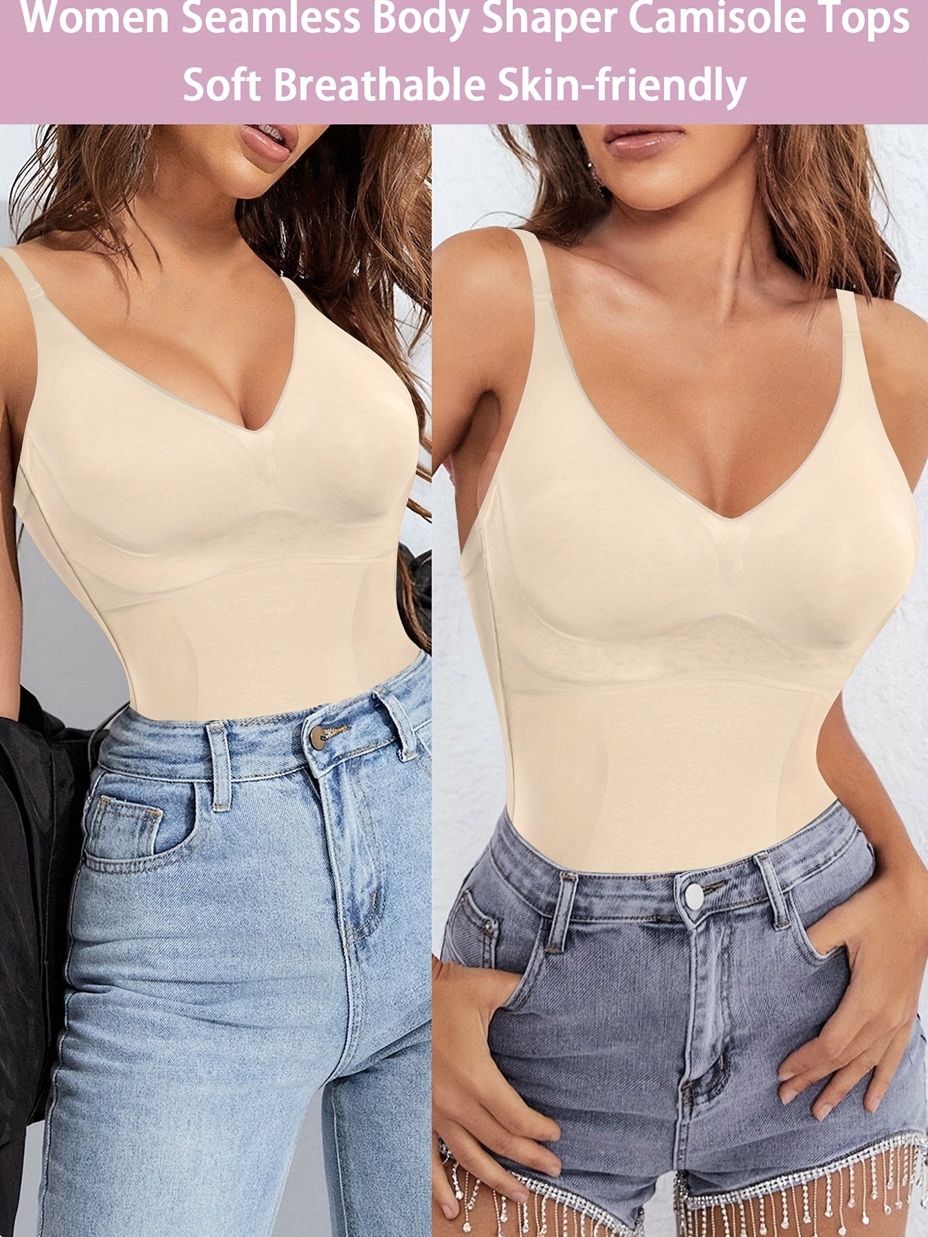 V Neck Compression Cami Tops, Tummy Control Slimmer Top, Women's Underwear & Shapewear