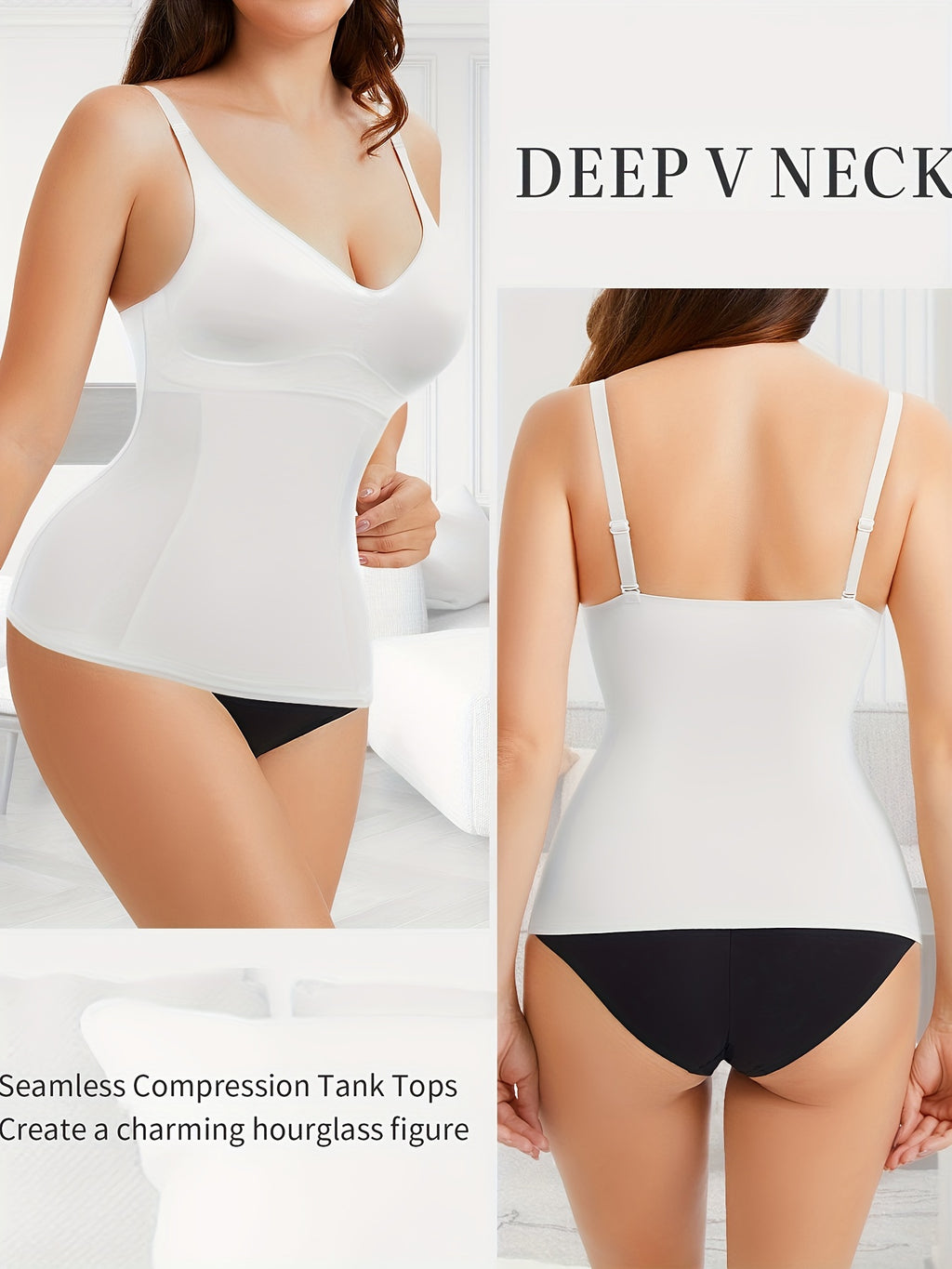 V Neck Compression Cami Tops, Tummy Control Slimmer Top, Women's Underwear & Shapewear