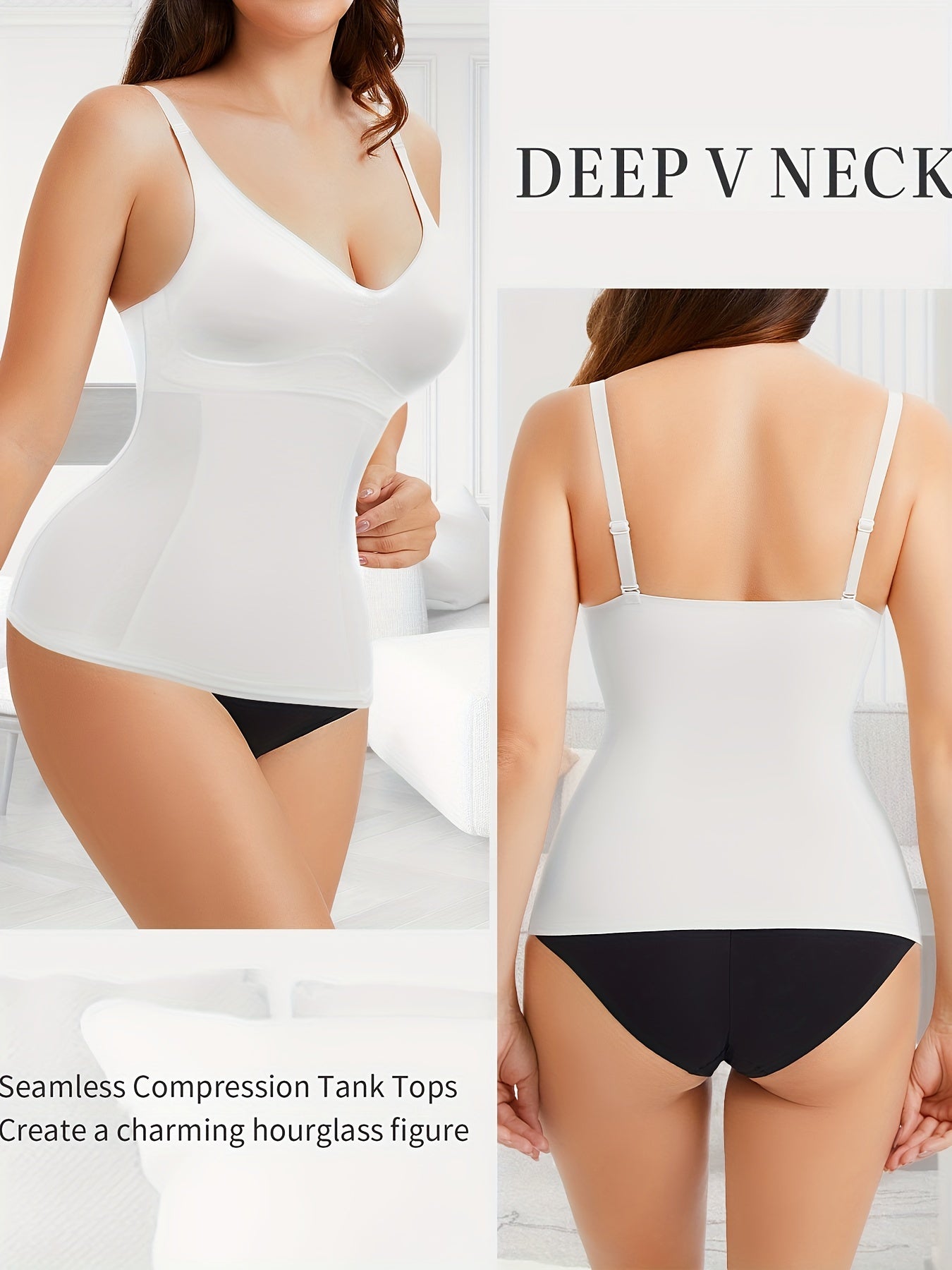 V Neck Compression Cami Tops, Tummy Control Slimmer Top, Women's Underwear & Shapewear