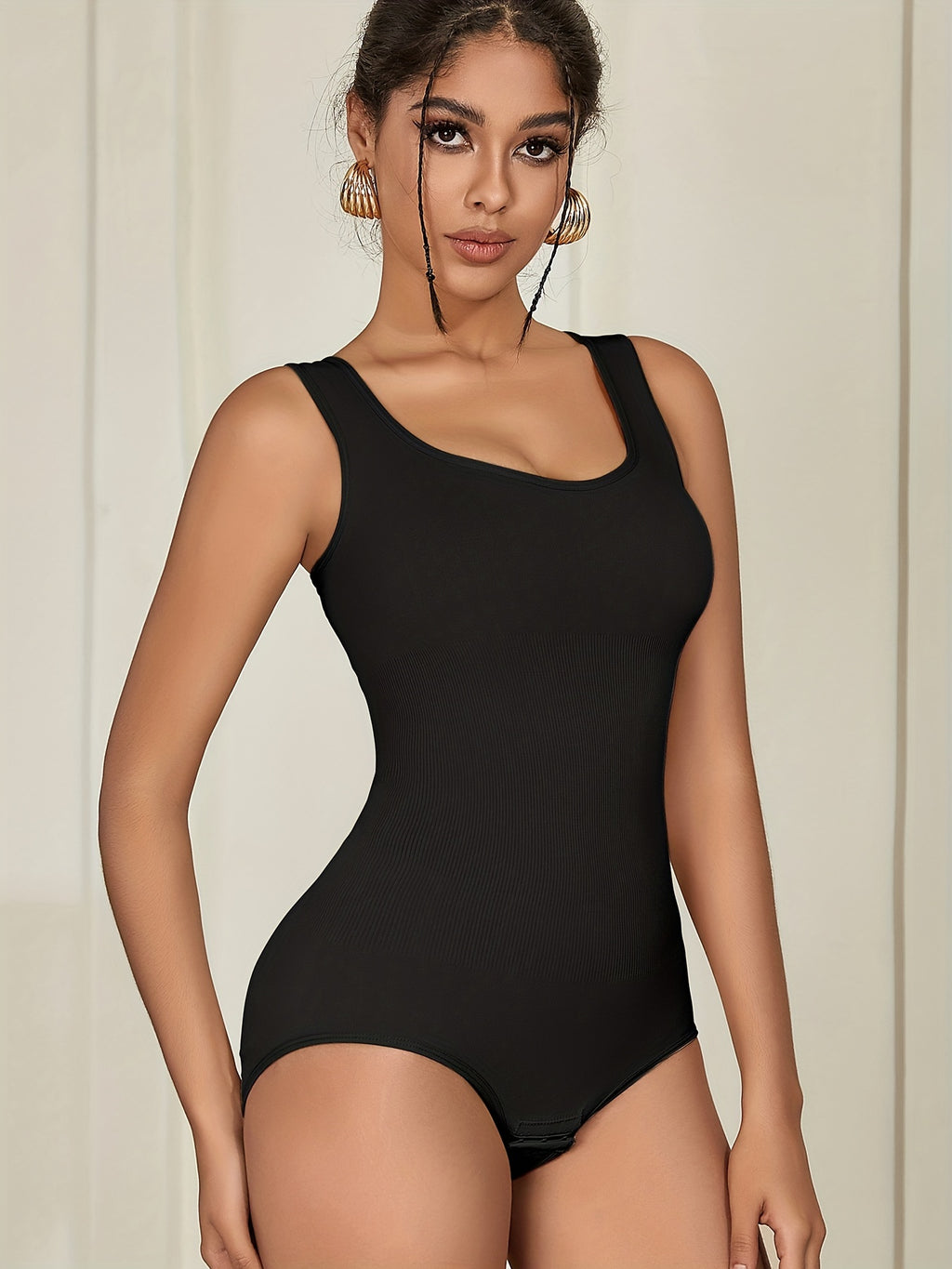 Seamless Solid Shaping Bodysuit, Tummy Control Butt Lifting Slimmer Body Shaper, Women's Underwear & Shapewear