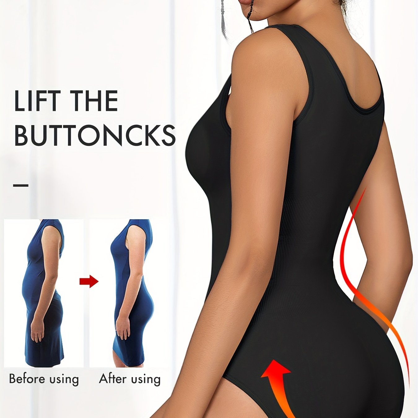 Seamless Solid Shaping Bodysuit, Tummy Control Butt Lifting Slimmer Body Shaper, Women's Underwear & Shapewear