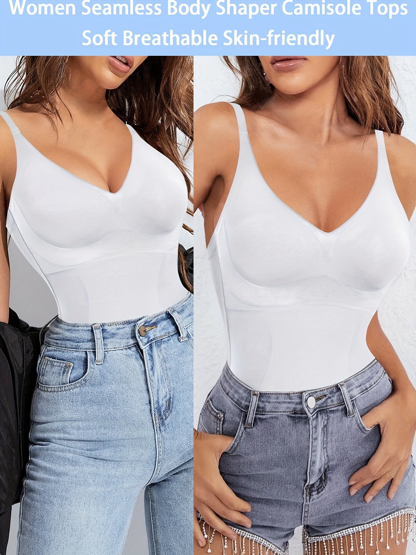 V Neck Compression Cami Tops, Tummy Control Slimmer Top, Women's Underwear & Shapewear