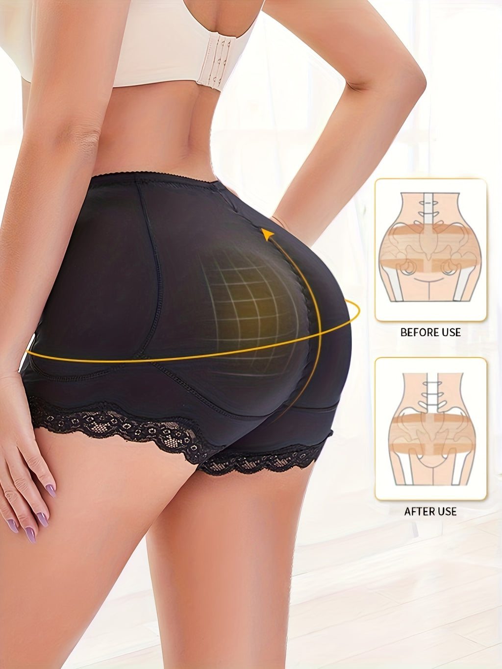 High Waist Lace Trim Shaping Panties - Tummy Control & Butt Lifting Compression - Seamless Womens Shapewear for Daily Figure Enhancing - Comfortable Sexy Underwear
