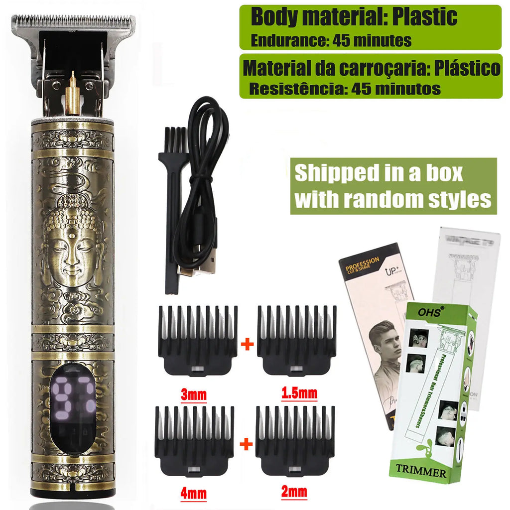 Vintage Hair Clipper Cordless Trimmer portable USB Fast Charging Hair Cutting Machine Electric Shaver Barber Professional Barber