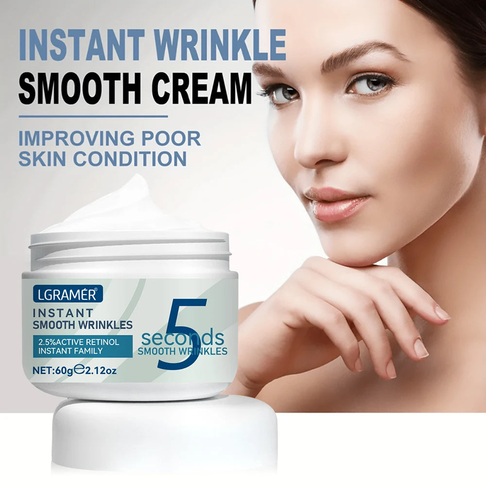 Crema antiarrugas de Retinol de 5 segundos, línea instantánea antienvejecimiento, crema que se desvanece, crema reafirmante para el cuidado hidratante de la piel fina, crema lifting