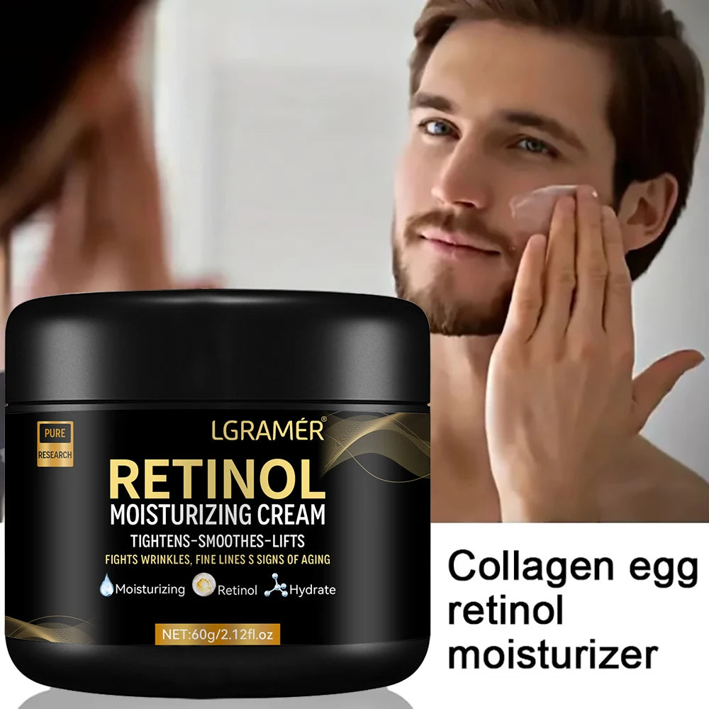 Crema hidratante facial de Retinol para hombres, crema hidratante de Retinol, antiarrugas, envejecimiento, hidratante, reduce los poros, blanqueamiento, Retinol suave