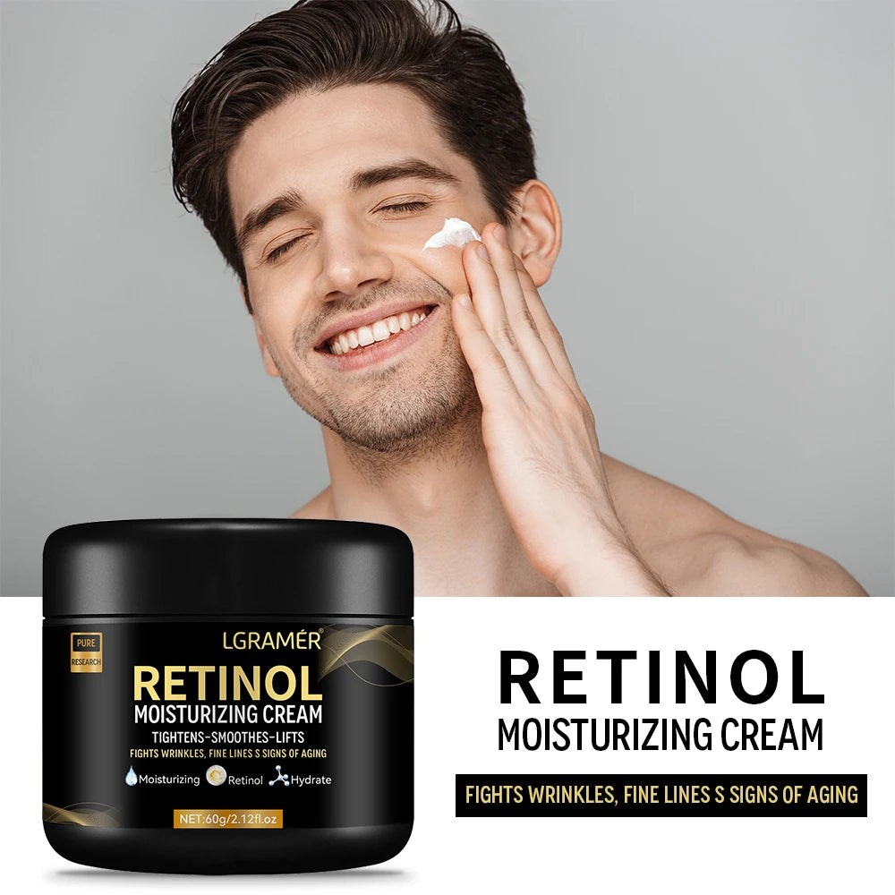 Crema hidratante facial de Retinol para hombres, crema hidratante de Retinol, antiarrugas, envejecimiento, hidratante, reduce los poros, blanqueamiento, Retinol suave