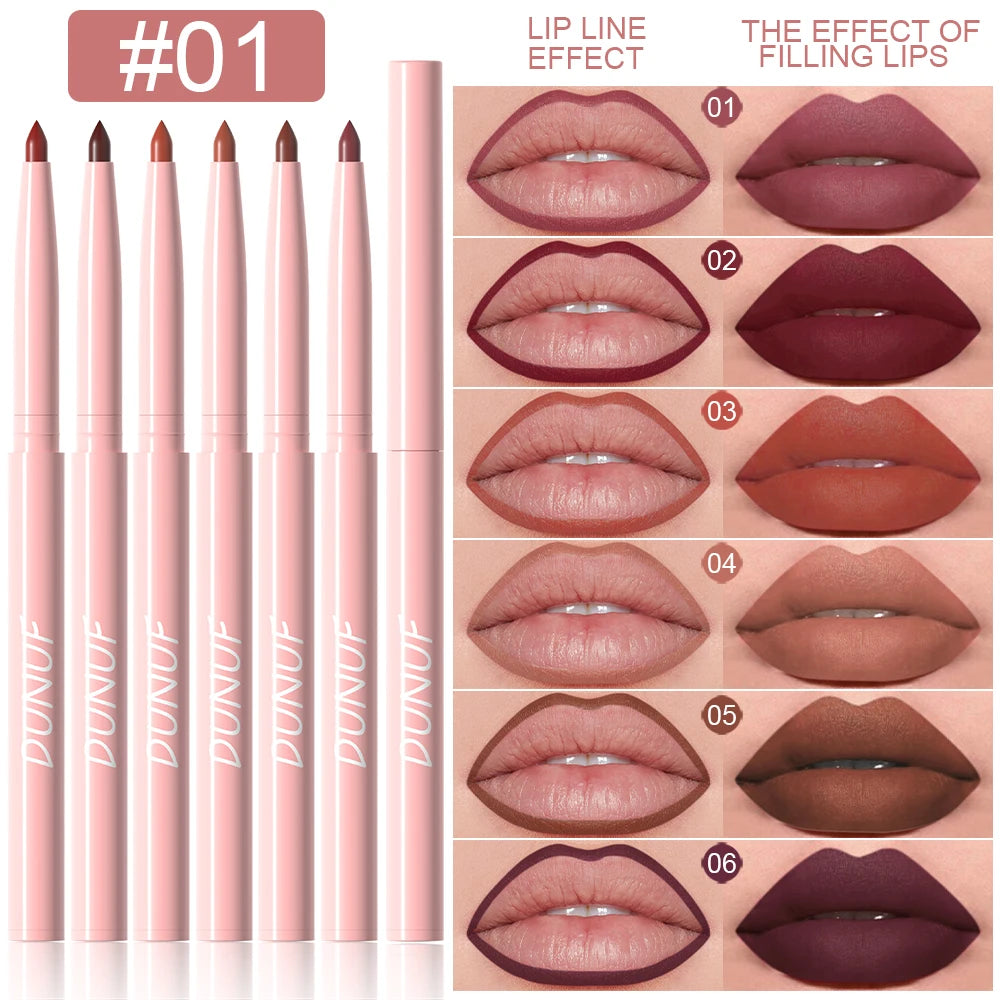 Juego de 6 uds de lápiz labial de larga duración, resistente al agua, a prueba de sudor, fácil colorear, no se decolora, juego de brillo de labios, maquillaje de belleza