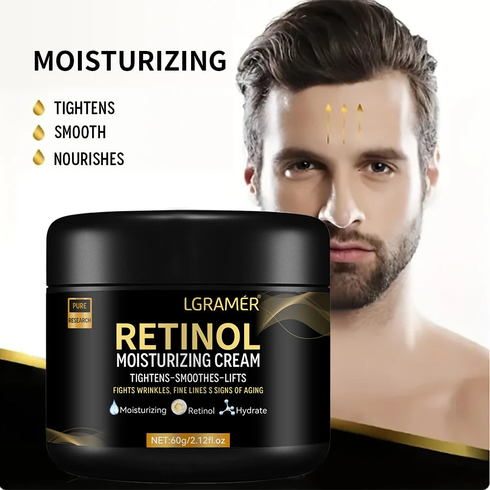 Crema hidratante facial de Retinol para hombres, crema hidratante de Retinol, antiarrugas, envejecimiento, hidratante, reduce los poros, blanqueamiento, Retinol suave