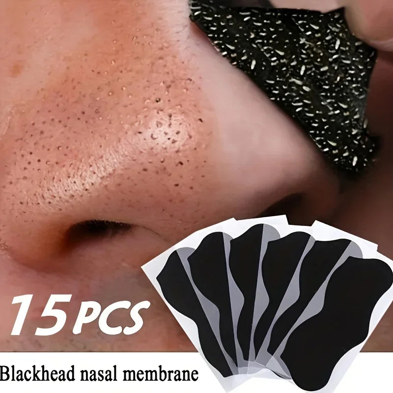 Tiras de puntos negros para limpieza profunda de la nariz, pegatinas de puntos faciales para el acné y la cabeza negra, 15 piezas, envío directo