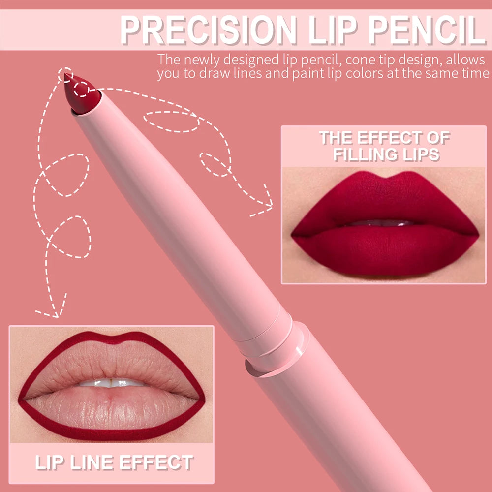 Juego de 6 uds de lápiz labial de larga duración, resistente al agua, a prueba de sudor, fácil colorear, no se decolora, juego de brillo de labios, maquillaje de belleza
