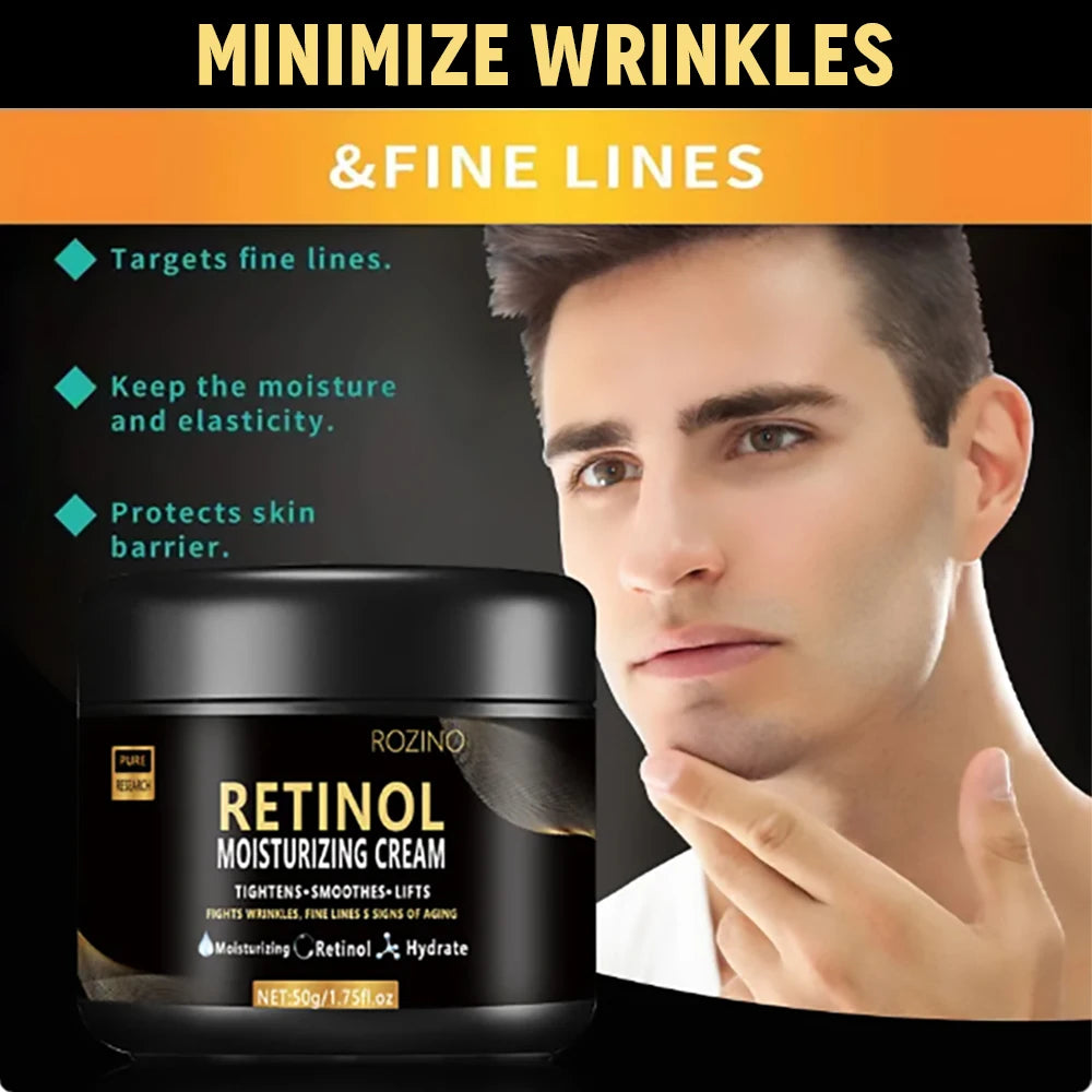 Crema hidratante facial de Retinol para hombres, crema hidratante de Retinol, antiarrugas, envejecimiento, hidratante, reduce los poros, blanqueamiento, Retinol suave