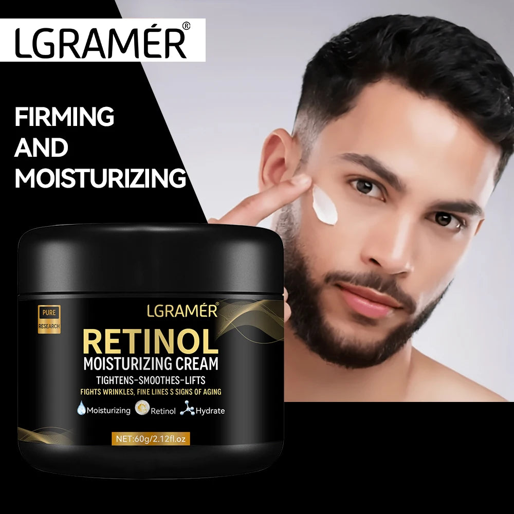 Crema hidratante facial de Retinol para hombres, crema hidratante de Retinol, antiarrugas, envejecimiento, hidratante, reduce los poros, blanqueamiento, Retinol suave