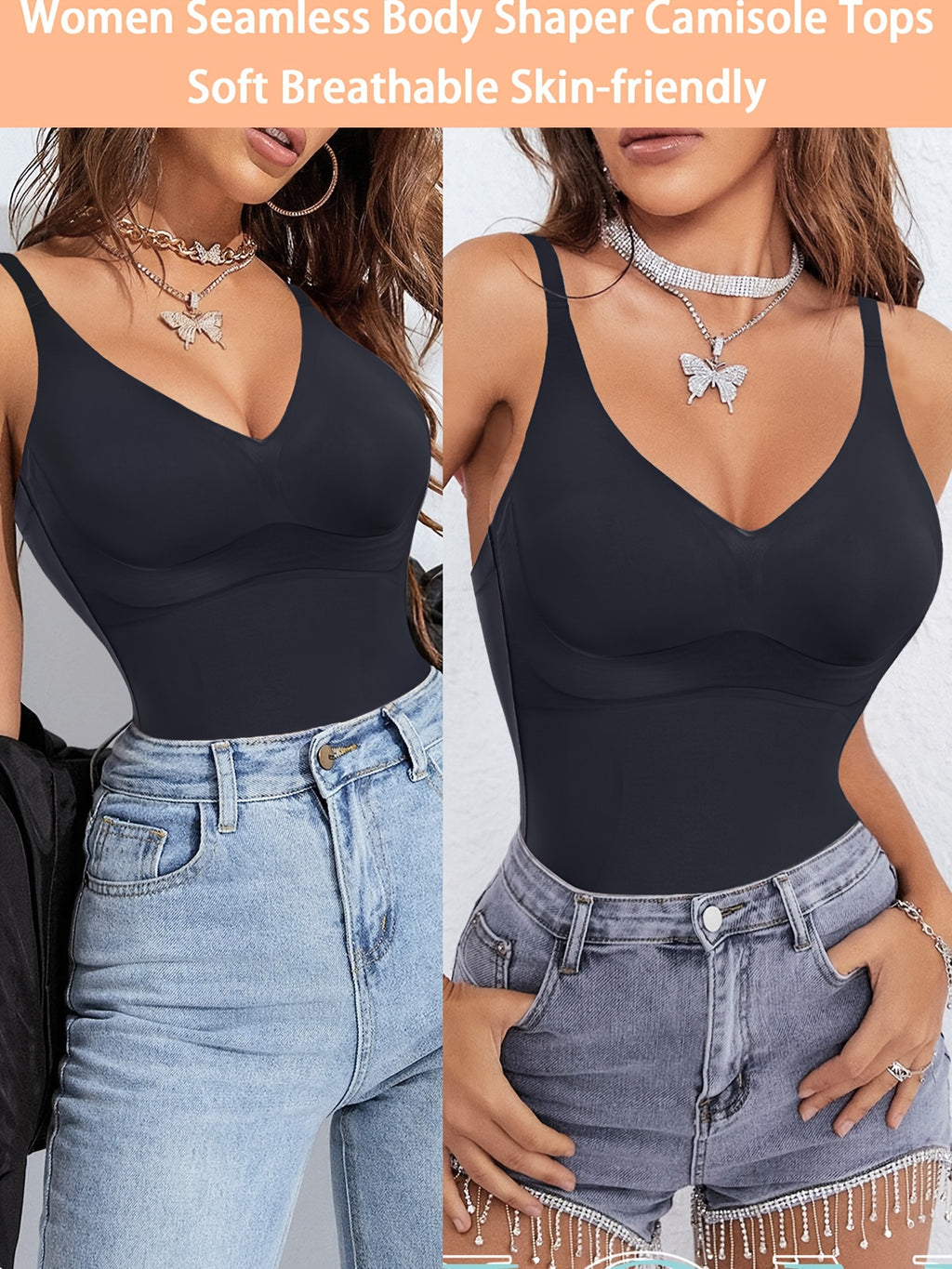 V Neck Compression Cami Tops, Tummy Control Slimmer Top, Women's Underwear & Shapewear