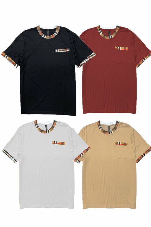 Camiseta con detalles de cuadros | Checkered Detail T-Shirt