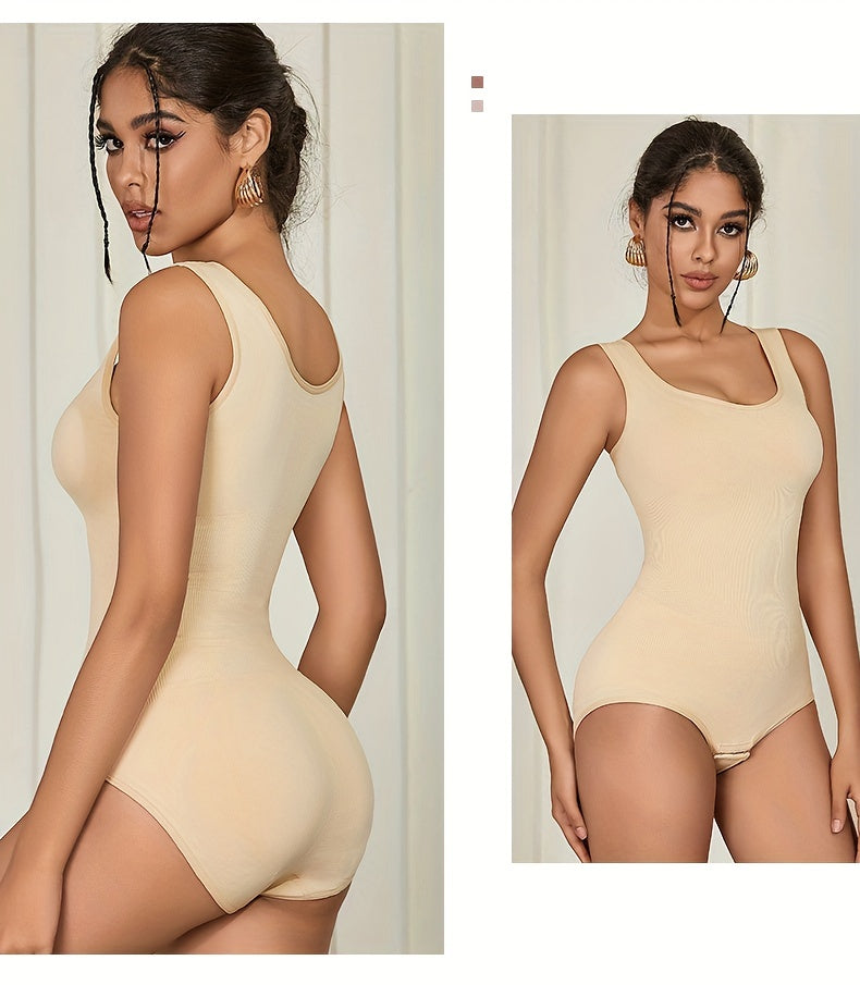 Seamless Solid Shaping Bodysuit, Tummy Control Butt Lifting Slimmer Body Shaper, Women's Underwear & Shapewear