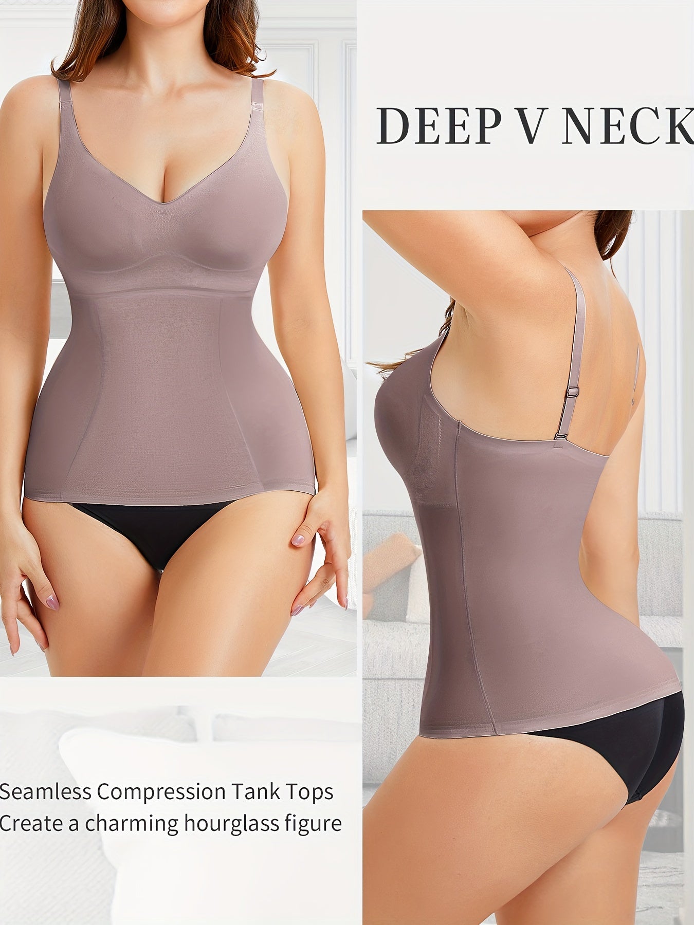 V Neck Compression Cami Tops, Tummy Control Slimmer Top, Women's Underwear & Shapewear