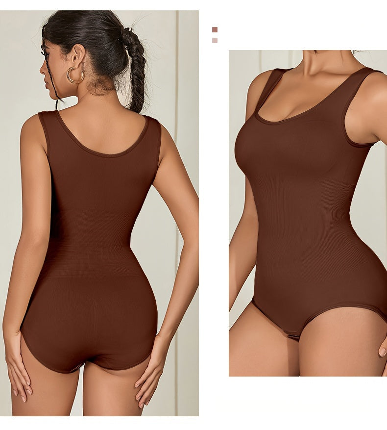 Seamless Solid Shaping Bodysuit, Tummy Control Butt Lifting Slimmer Body Shaper, Women's Underwear & Shapewear