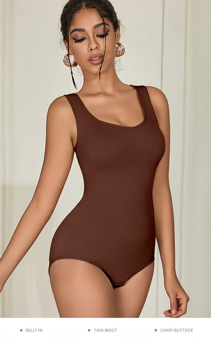 Seamless Solid Shaping Bodysuit, Tummy Control Butt Lifting Slimmer Body Shaper, Women's Underwear & Shapewear