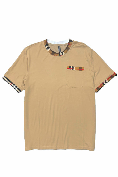 Camiseta con detalles de cuadros | Checkered Detail T-Shirt
