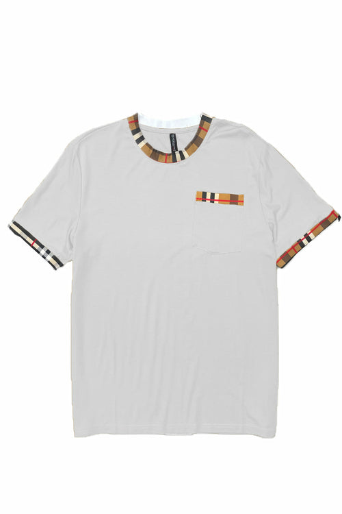 Camiseta con detalles de cuadros | Checkered Detail T-Shirt